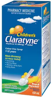 Claratyne Children's Hayfever & Allergy Relief Antihistamine Syrup (Peach Flavour) 150ml