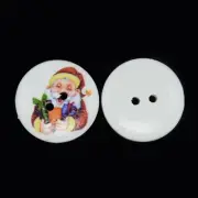 Christmas Buttons - Wooden Button - 13mm - Assorted Holiday Designs - 2 Hole - R