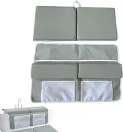 Bath Kneeler - 2X Non-Slip Soft Bathtub Kneeler Bath Pad | Washable Bath Tub Kneeling Mat, Elbow and Knee Saver with 4 Pockets for Bathroom