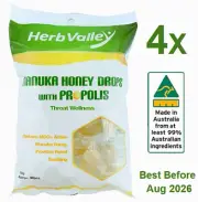 4 Packets Manuka Honey Drops Lozenges w/ Propolis 99% Australian Ingredients