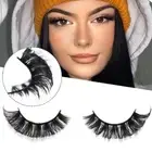 Fluffy Natural Faux Mink Lashes Russian Strip Lashes D Curl False Eyelashes