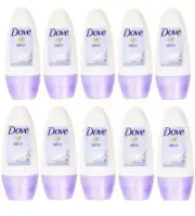 10 X DOVE TALCO 50mL ROLL-ON DEODORANT ANTIPERSPIRANT For Women