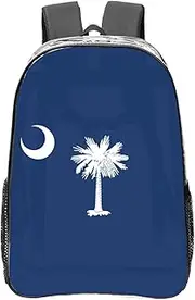 HJLUUFT South Carolina Flag print Clear Backpack for Stadium Events, Small Clear Backpack for Concert Festival Sports