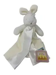 New Bunnies By the Bay Bye Bye Buddy White Security Blanket Rabbit Bunny Stuffed