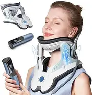 [RYUUSEI] Cervical Neck Traction Device, Adjustable Inflatable Neck Stretcher with 3 Power Tractions and 8 Built-in Airbag Support Neck Pain Relief & Decompression