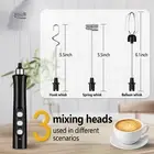 3 in 1 Rechargeable Electric Milk Frother Handheld Whisk Foam Maker Coffee Egg