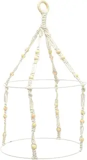 Levemolo Elegant Wooden Drying Rack Cotton Rope Hanging Spice Rack Versatile Drying for Laundry