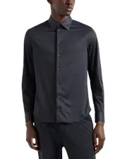 Emporio Armani Four Way Stretch Printed Regular Fit Button Down Shirt
