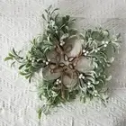 2pcs Plastic Artificial Mistletoe Branches Fake Plants Christmas New Year Decor