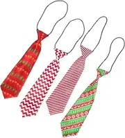 [SHERCHPRY] 8 Pcs Christmas Children's Tie Silk Christmas Ties Santa Christmas Necktie Elastic Xmas Ties Christmas Child Tie Macrame Decor Kids Funny Red Ties Polyester Yarn Toddler Suit