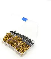Connector Motorbike Accessories 177pcs Complete Fairing Bolts Screws Kit for Kawasaki for Ninja 250R 300 500 500R KLR250 KLR650 (Color : Gold)