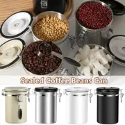 Coffee Canister Airtight Steel Vacuum Storage Bean Food Container With Spoon