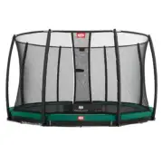 BERG In Ground Champion 12Ft Trampoline Green Plus Safety Net Deluxe NEW