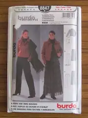 BURDA PATTERN - 8847 LADIES JACKET SKIRT FLARE FRINGED PANTS 8-18 PLUS UNCUT