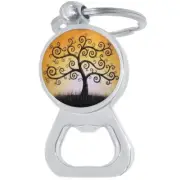 Tree of Life Bottle Opener Keychain - Metal Beer Bar Tool Key Ring