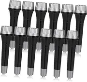 Kisangel 12 Pcs Pretend Microphone Realistic Simulation Props for Parties Role Playing and Stage Performances Durable Portable Microphones