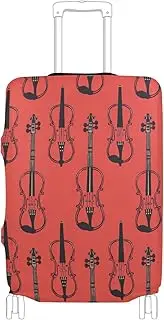 [Joisal] Violin Orange Luggage Covers for Suitcase Fit 18-32 Inch Luggage Cover Protector Tsa Approved, Suitcase Identifier, Violin Orange, S 18-20 in, Violin Orange, S 18-20 in