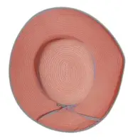 Scala Hat Up Brim Light Pink With Pastel Colored Trim Beach Sun Hat
