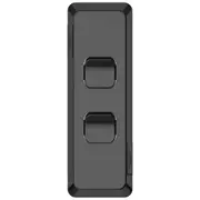 Clipsal Pro Series, 2 switches, architrave, vertical, 1 or 2 way, 10 AX, Black - P3042A-BK