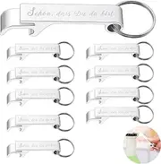 AXERHK Pack of 20 Bottle Opener Keyrings, Custom Pocket Size Bottle Opener, Beer Bottle Opener, Bottle Opener, Bottle Opener for Wedding Party, Christening, Guest Gifts (Schön, DASS Du da bist)