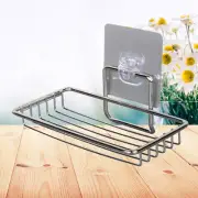 Soap Tray Holder Punch-free Stainless Steel Soap Dish Plate Box Container