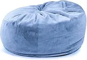 Pouf Bag Elegant and Soft Giant Pouf for Garden Living Room Balcony Storage Ottoman with Lid Without Filling,blue-135cmx65cm