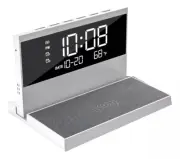 Alarm Clock Wireless Charger with Night Light White