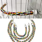 Parrot Bird Standing Toys Cotton Rope Colorful Toy Chew Perches For Bird Cage C