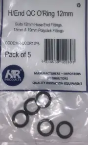 GARDEN HOSE SNAP FITTING "O" RINGS 12mm 5pk STOP THAT LEAKY TAP FITTING