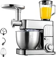 Multi Functional Electric Mixer, 5L Large Capacity, 6+P-Speed Regulation, for Juice Extraction、 Meat Grinding and Stir