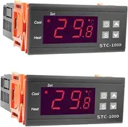 Ipetboom 2 Pcs Thermostat Fish Tank Temperature Controller Digital Wired for Incubator Home Farm Cold Storage
