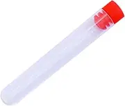 Homoyoyo 10 Pcs Transparent Plastic Needle Organizers Clear Storage Bottles with Red Plug for Beads Crafts and Items Durable and Convenient Container