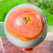 512g Natural Colourful Ocean Jasper Sphere Quartz Crystal Ball Specimen Healing