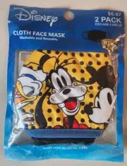 Disney Mickey Goofy Donald Kids Cloth Face Mask 2 pack New Age 4+