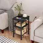 End Table Nightstand Side Table Coffee Table Charging Station for Small Space