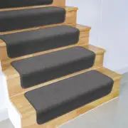 Set of 15 OVERSTEP ATTACHABLE Carpet Stair Treads 17"x30" GRAY runner