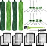 [Qygba] Replacement Parts for irobot E/i/j Series, Accessories for Roomba E5 E6 E7 i2 i3 i3+i4 i4+ i6 i6+ i7 i7+ i8 i8+/Plus Vacuum Cleaner, 2 Sets Roller Brushes, 8 Filters, 8 Side Brushes
