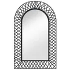 Arched Black Wall Mirror 50x80 cm Decorative Home Accent