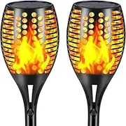 Aityvert Upgraded Larger Solar Torch Lights, Waterproof Outdoor Dancing Flames Lights, Flickering Flames Garden Light, Landscape Decoration Pathway Patio Lights 43" 96 LED (2 Pack)