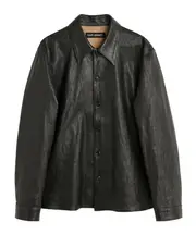 Long-sleeved leather jacket 50 WORN BROWN LAMBSKIN