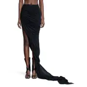 [RICK OWENS] Hollywood EDFU Skirt in Unstable Cotton Black