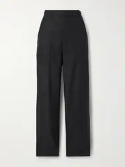 [LEMAIRE] LEMAIRE - Belted Pleated Cashmere-blend Tapered Pants - Gray - FR 38 FR 38 Gray