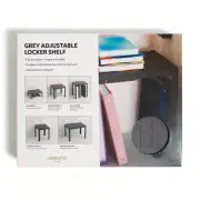 U Brands Locker Shelf Gray Adjustable To 3 Heights Fit Black Shelves Plastic