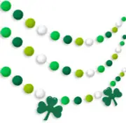 Tatuo 3 Pieces Pom Garlands St. Green, Light Dark Green and White