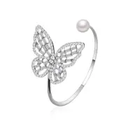 Pearl Bracelet for Women Dainty Gold Bangles Bracelet Prom Jewelry Rhinestone