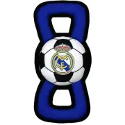 Real Madrid Soccer Ball Tug Toy for Dogs & Cats Durable Chew Toy with Squeaker