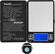 Vitafit 500g Digital Gram Scale in 0.01g, Scale Professional Factory Since 2001, Pocket Scale High Accuracy for Multi-Function: Kitchen, Food, Jewelry, Lab, Coffee, 2*AAA Batteries Included, Black