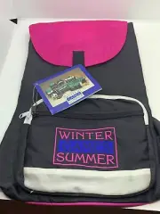 Vintage Winter Games Summer Drawstring Sport Athletic Bag 80s Neon Pink Backpack