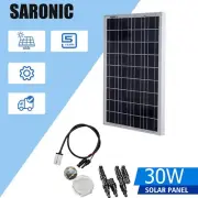 Portable 12V 30W Solar Panel Kit Trickle Boat Battery Charger Power Waterproof