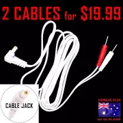TENS MACHINE ELECTRODE PADS CABLES WIRES LEADS CORDS - 2 PACK - 90 + SOLD ⭐⭐⭐⭐⭐